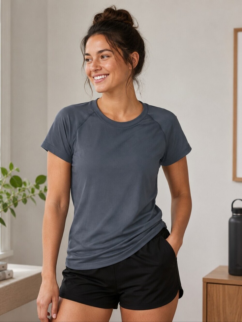 Athleta Gray Short Sleeve T-Shirt, Size XS